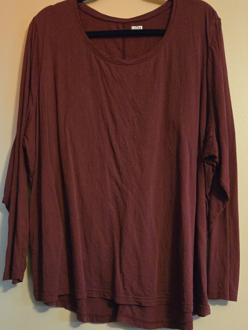 Duluth Trading Long Sleeve Scoop Neck Top - Wine